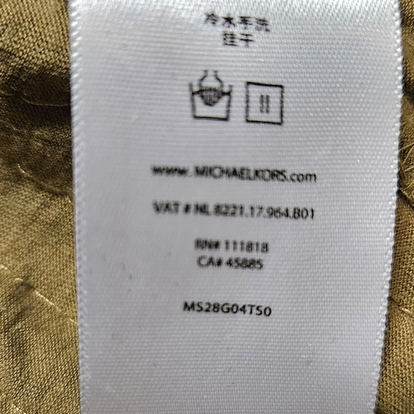 Michael Kors Chainmail Gold Studded Grunge Lined Midi Shimmer  XXS RN # 111818 - Picture 8 of 8